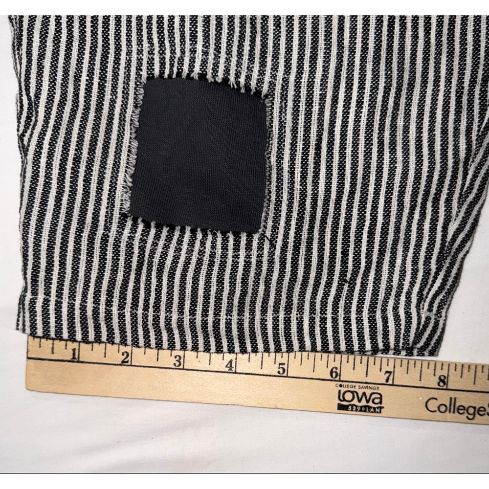 Paper Lace NWT Striped 100% Linen Patchwork Crop Pants Small Lagenlook Boho Art - Picture 9 of 12